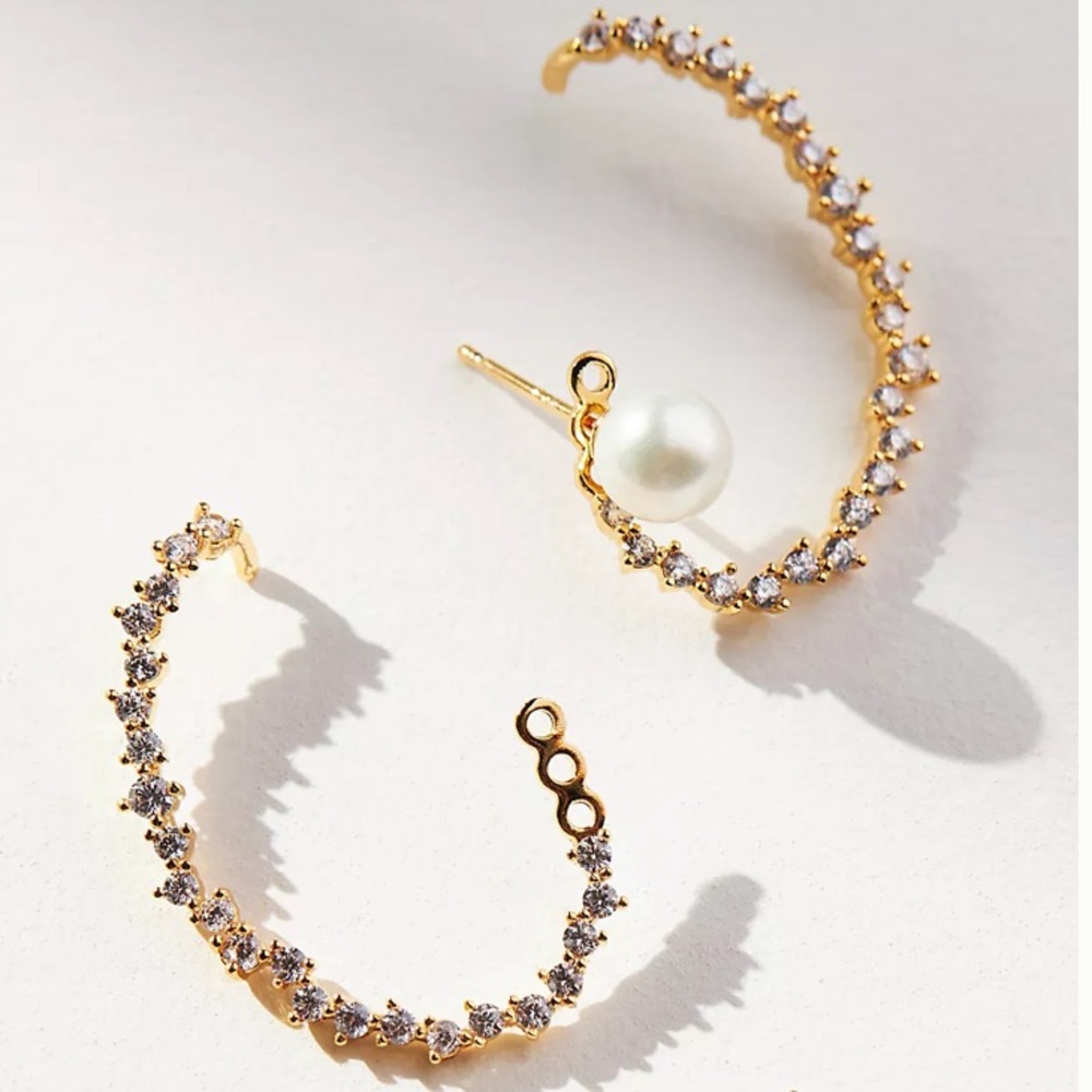 NWT Anthropologie pearl cuff earrings